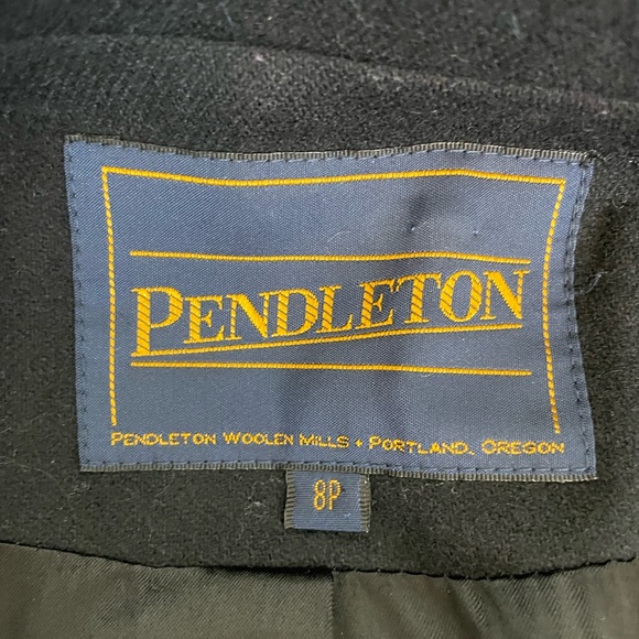 Vintage Pendleton Black Wool Pea Coat- size 8 - Picture 13 of 17